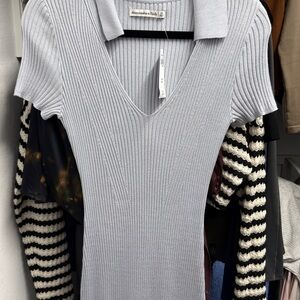 Abercrombie and Fitch Light Gray Ribbed Dress